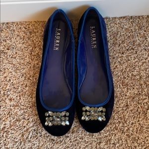Ralph Lauren Blue Velvet Flats